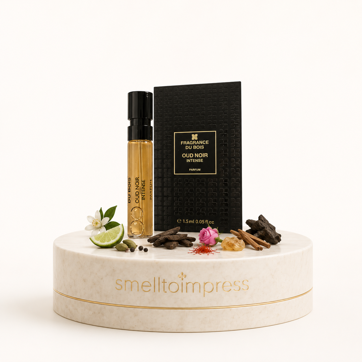 Échantillon officiel de parfum Fragrance Du Bois Oud Noir Intense 1,5 ml 0,05 fl. oz.