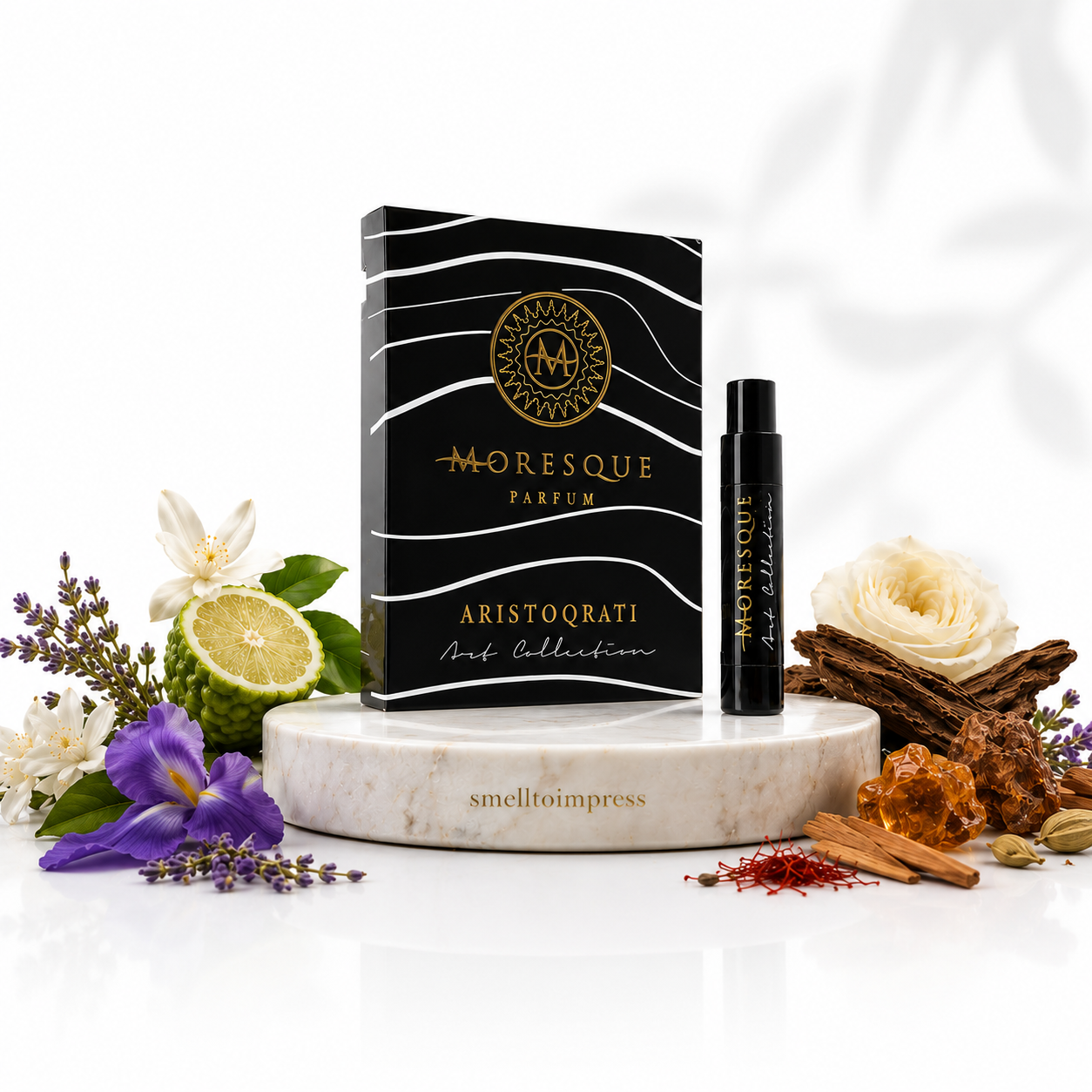 image d’un échantillon officiel de parfum Moresque Aristoqrati 0,068 fl. oz. 2 ml