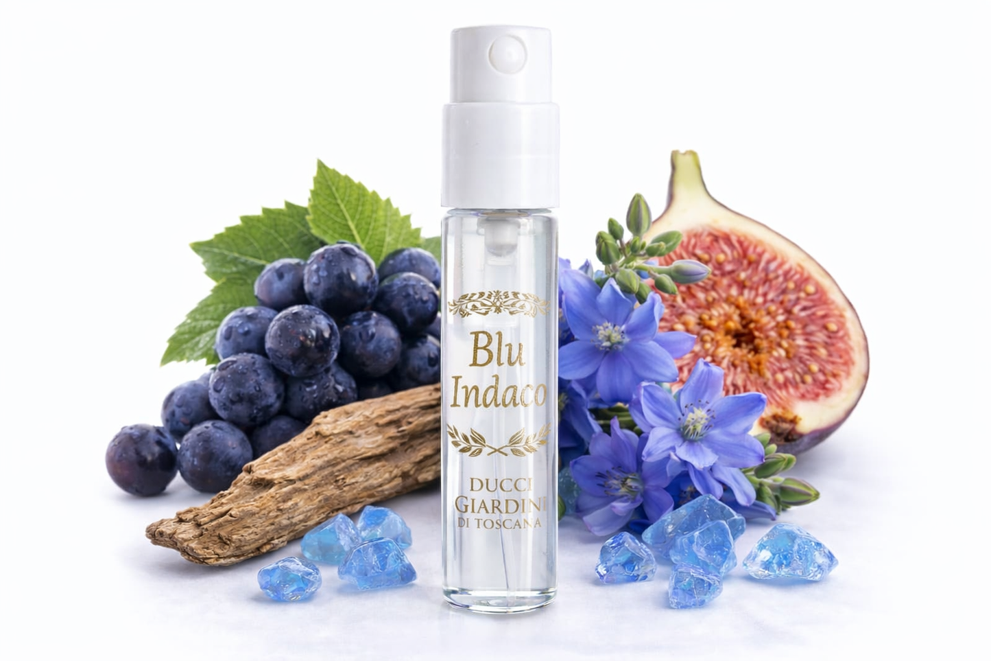 image de l'échantillon officiel de parfum Giardini di Toscana Blu Indaco 2ml 0,06 fl. oz.