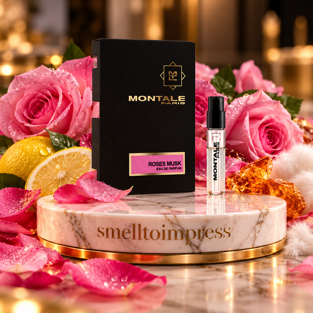 afbeelding van een officieel parfummonster Montale Roses Musk 2 ml