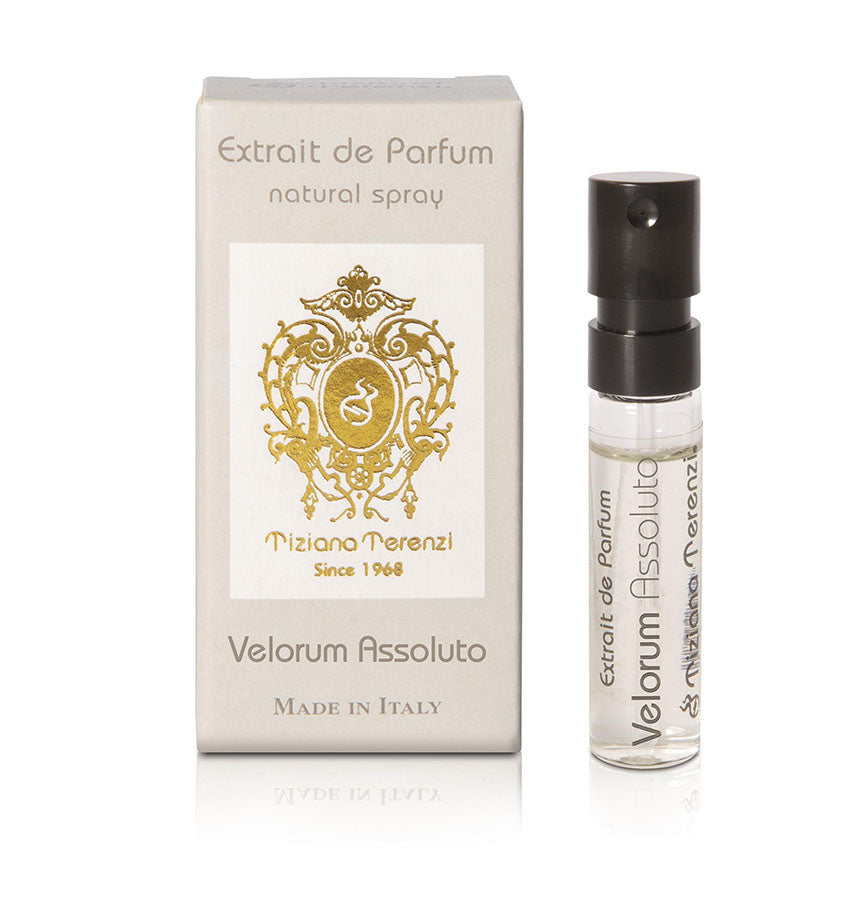 TIZIANA TERENZI Velorum Assoluto Extrait de parfum 0,05 OZ 1,5 ML échantillon de parfum officiels testeur de parfum
