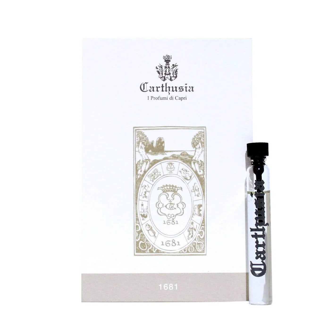 échantillon officiel de parfum de Carthusia 1681 taille 2 ml 0,06 oz, échantillon officiel de parfum Carthusia 1681 2 ml