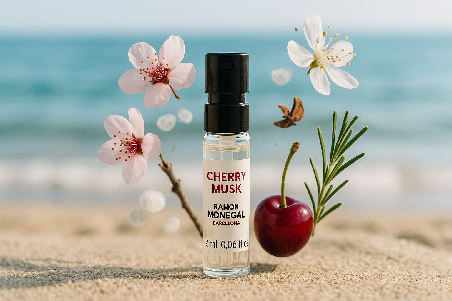 Ramon Monegal Cherry Musk officieel parfummonster 2ml 0,06 fl.o.z. parfum tester