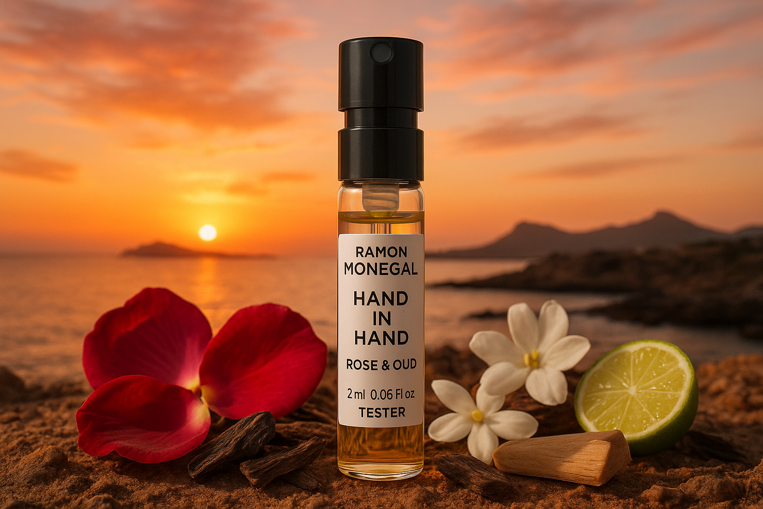 Ramon Monegal Hand in Hand Rose & Oud officieel parfumstaaltje 2 ml 0,06 fl oz perfume tester