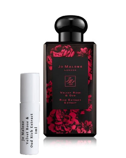 Flacon d'échantillon de 1 ml d'extrait riche de rose et d'oud de Jo Malone Velvet