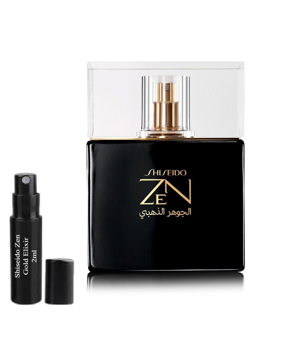 Shiseido Zen Gold Elixir 2ml parfymprov, Shiseido Zen Gold Elixir 2ml parfumeprøve, Shiseido Zen Gold Elixir 2ml parfumstalen, Shiseido Zen Gold Elixir 2ml muestra de parfum